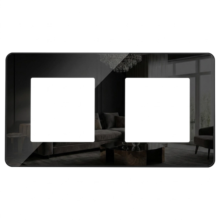 Glasrahmen Glanz Zweifach Schwarz Vertikal Horizontal Für Module MIUUN
