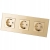 Dreifach-Steckdose Glas Gold Schuko Dreifachrahmen Und 3 X Steckdose