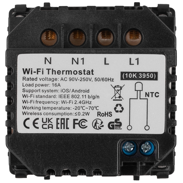 Modul Thermostat Für Fußbodenheizung 16A WiFi Weiß Für Rahmen MIUUN