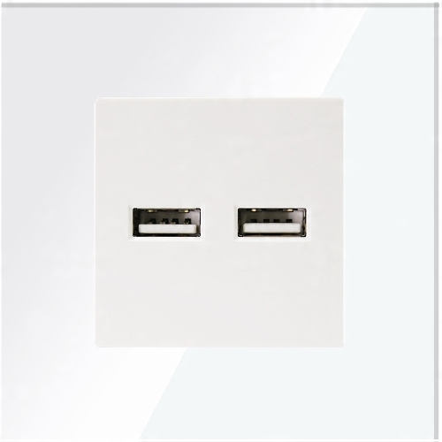 Steckdose Weiß Doppel-USB-Ladesteckdose 3.1A Typ A+A Set Mit Rahmen MIUUN