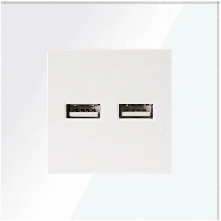 Steckdose Weiß Doppel-USB-Ladesteckdose 3.1A Typ A+A Set Mit Rahmen MIUUN