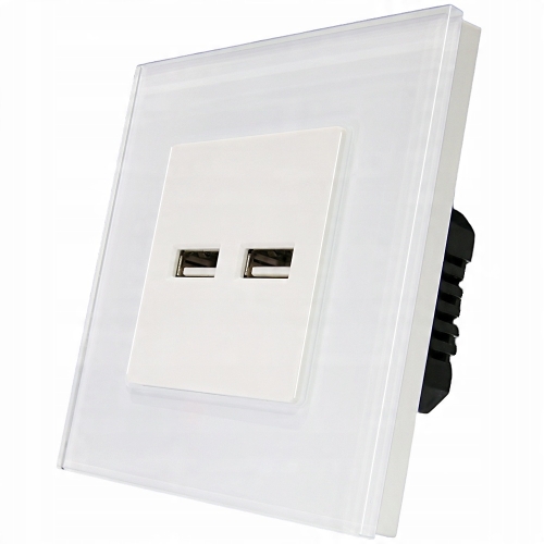 Steckdose Weiß Doppel-USB-Ladesteckdose 3.1A Typ A+A Set Mit Rahmen MIUUN