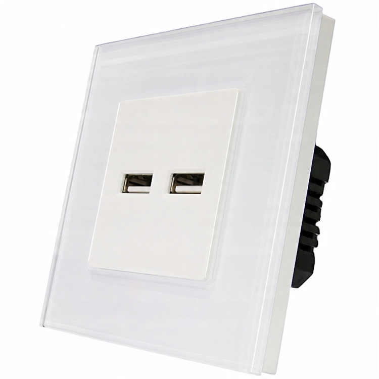 Steckdose Weiß Doppel-USB-Ladesteckdose 3.1A Typ A+A Set Mit Rahmen MIUUN
