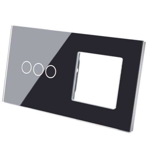 Rahmen Touchpanel Doppelt 3+S Glas Schwarz