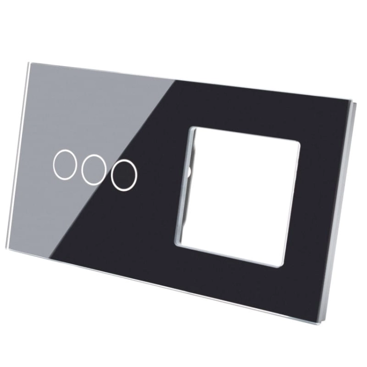 Rahmen Touchpanel Doppelt 3+S Glas Schwarz
