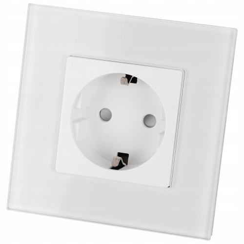 Steckdose Weiß Schuko Mit Schutzkontakt Set Mit Glasrahmen MIUUN