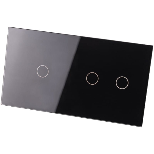 Rahmen Touch-Panel Doppelt 1+2 Glas Schwarz