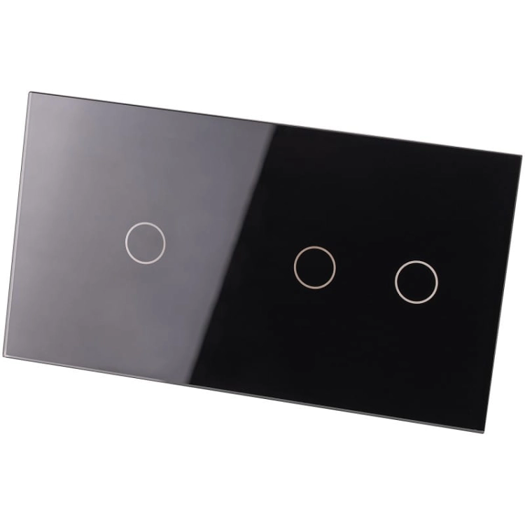 Rahmen Touch-Panel Doppelt 1+2 Glas Schwarz