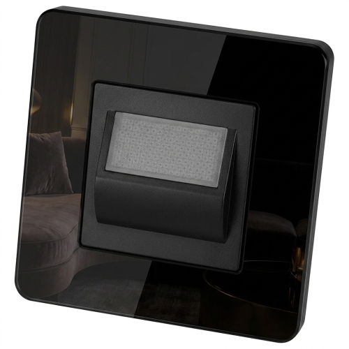 LED-Bodenleuchte Treppenleuchte Set Mit Glasrahmen Hochglanz Schwarz MIUUN