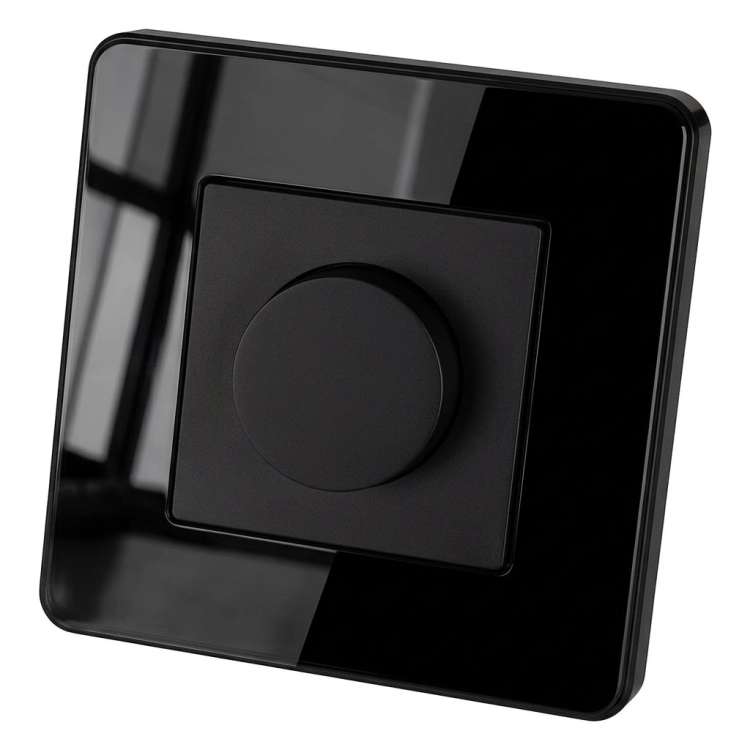 Drehdimmer Für Licht Glas Hochglanz Schwarz MIUUN
