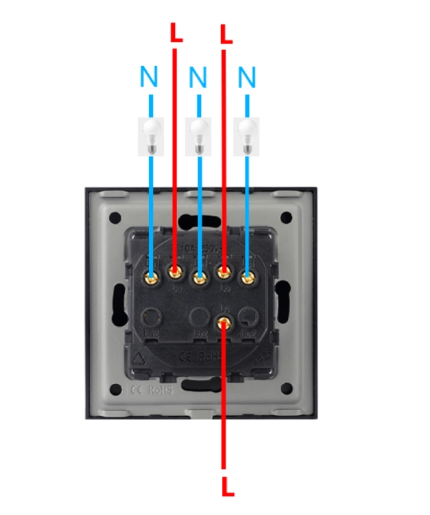 Modul Dreifach-Taster Monostabil Impuls 16A Für Rahmen MIUUN