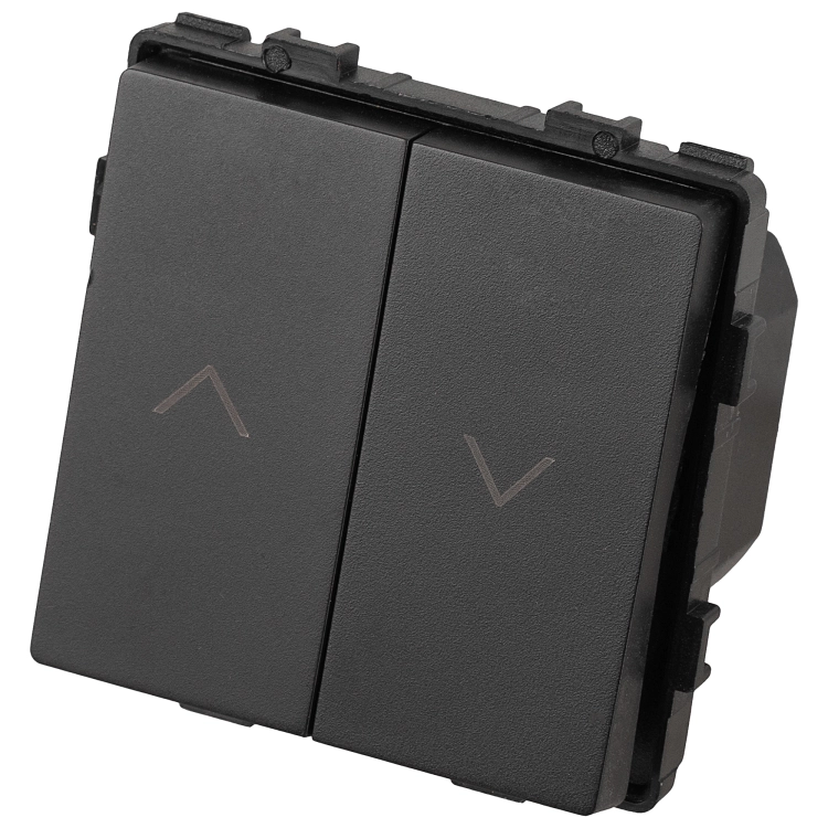 Modul Rollladenschalter Für Rollläden Jalousien Vorhänge Rückstellend Schwarz 16A Für Rahmen MIUUN