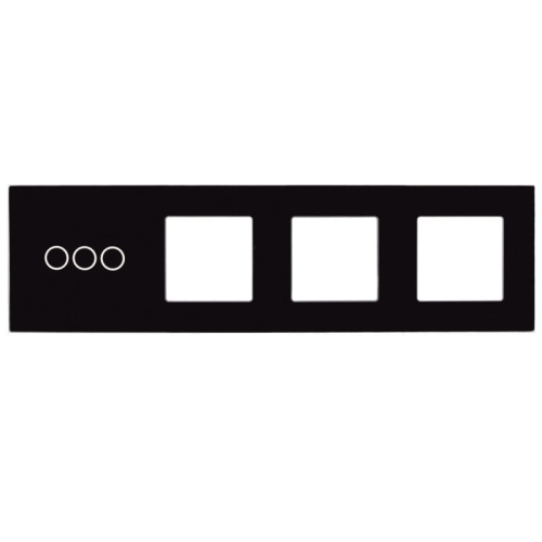 Rahmen Touch-Panel Vierfach 3+S+S+S Glas Schwarz