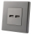 Steckdose Grau + Doppelte USB-Ladesteckdose 3.1A Typ A+A Set Mit PVC-Rahmen