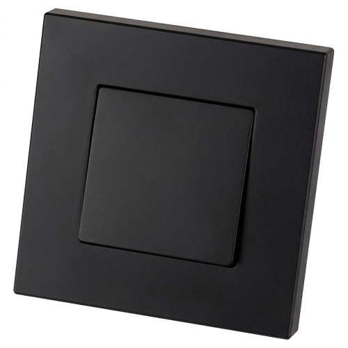 Schalter Einzelkreuzschalter Glatt Kunststoff LINEA Schwarz MIUUN