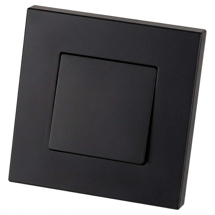 Schalter Einzelkreuzschalter Glatt Kunststoff LINEA Schwarz MIUUN