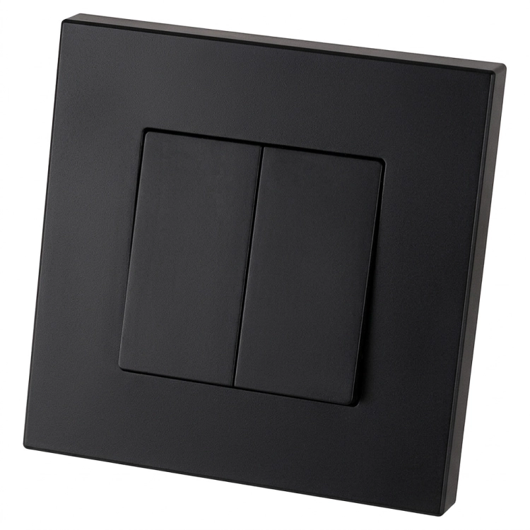 Schalter Einzelwechselschalter Glatt Kunststoff LINEA Schwarz MIUUN