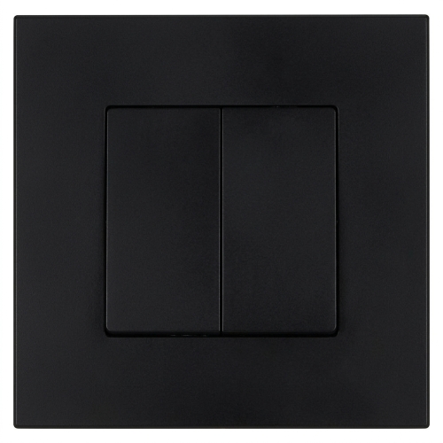 Schalter Doppelt Klassisch Glatt Kunststoff LINEA Schwarz MIUUN