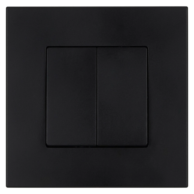 Schalter Doppelt Klassisch Glatt Kunststoff LINEA Schwarz MIUUN