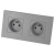 Doppelsteckdose Kunststoff LINEA Grau Und Doppelrahmen 2 X Steckdose MIUUN