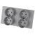 Vierfach-Steckdose Kunststoff LINEA Schuko Grau Doppelrahmen 2 X Steckdose