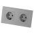 Doppelsteckdose Kunststoff LINEA Schuko Grau Und Doppelrahmen 2 X Steckdose
