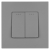 Rückfedernder Monostabiler Doppelter Kunststoffschalter LINEA Grau MIUUN