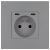 Kunststoff-Steckdose LINEA + Doppeltes USB C+C-Ladegerät 20W Grau MIUUN