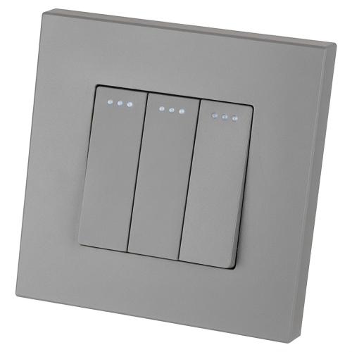 Dreifacher Wechselschalter Kunststoff LINEA Grau MIUUN