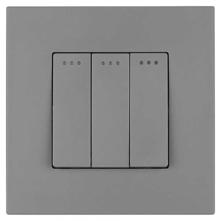 Dreifacher Wechselschalter Kunststoff LINEA Grau MIUUN