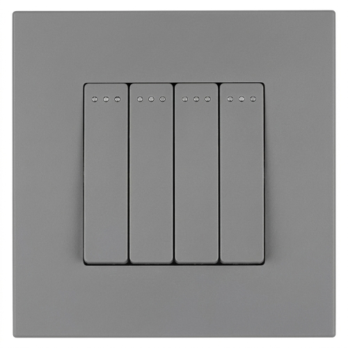 Schalter Wechselschalter Vierfach Kunststoff LINEA Grau MIUUN