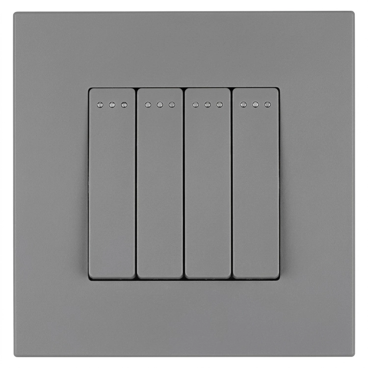 Schalter Wechselschalter Vierfach Kunststoff LINEA Grau MIUUN