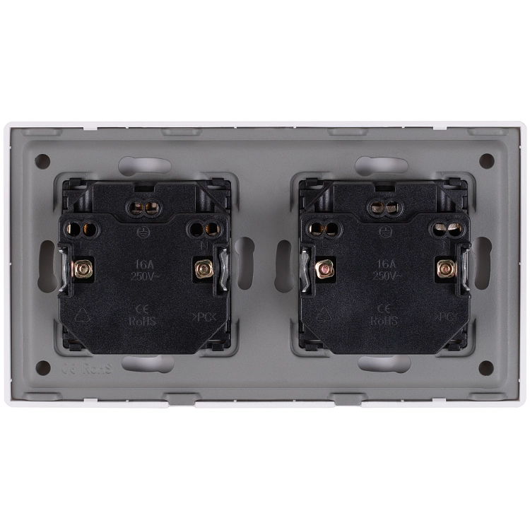 Steckdose Vierfach Kunststoff LINEA Schuko Gold Und Doppelrahmen 2 X Steckdose