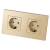 Steckdose Doppel Kunststoff LINEA Schuko Gold Und Doppelrahmen 2 X Steckdose