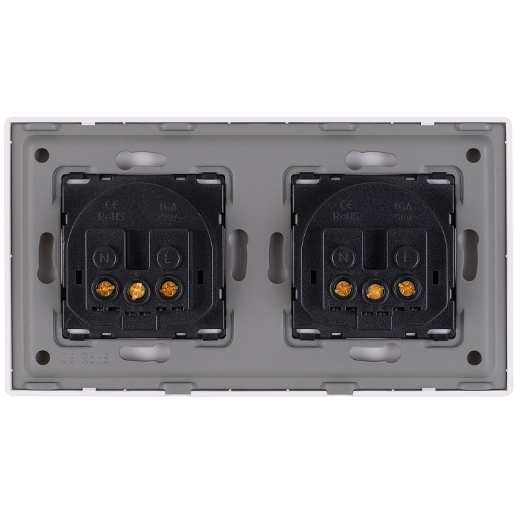 Steckdose Doppel Kunststoff LINEA Schuko Gold Und Doppelrahmen 2 X Steckdose