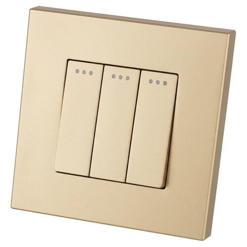 Schalter Monostabil Rückstellend Dreifach Kunststoff LINEA Gold MIUUN
