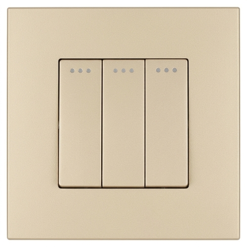 Schalter Monostabil Rückstellend Dreifach Kunststoff LINEA Gold MIUUN