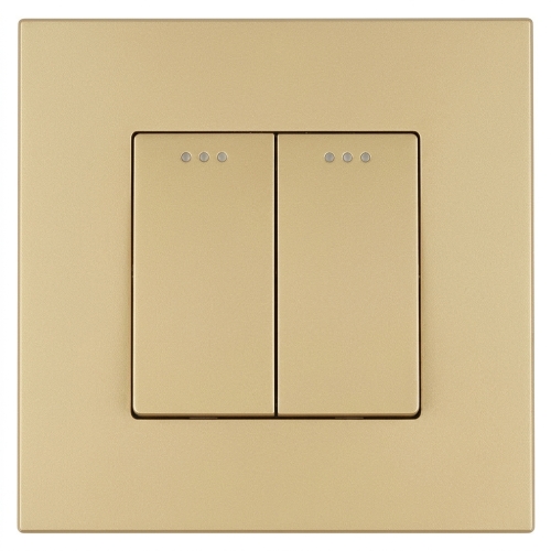 Doppelter Monostabiler Rückstellender Schalter Kunststoff LINEA Gold MIUUN