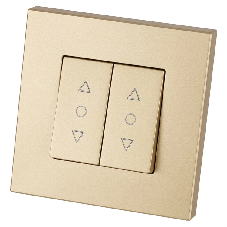 Doppelter Rollladenschalter Mit Rastfunktion Kunststoff LINEA Gold MIUUN