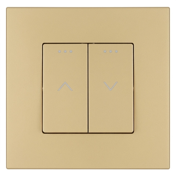 Schalter Für Rollläden Jalousien Und Vorhänge Rückfedernd Kunststoff LINEA Gold MIUUN