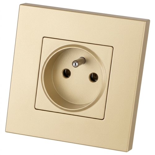 Steckdose Kunststoff LINEA Mit Erdungsstift Gold MIUUN