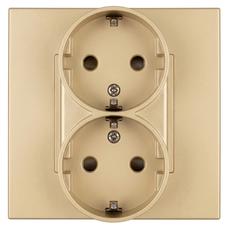 Doppelsteckdose Kunststoff LINEA Schuko Mit Schutzkontakt Ohne Erdungsstift Gold MIUUN