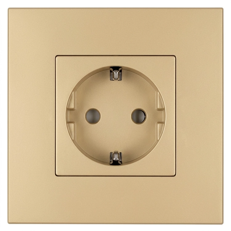 Steckdose Kunststoff LINEA Schuko Mit Schutzkontakt Ohne Erdungsstift Gold MIUUN