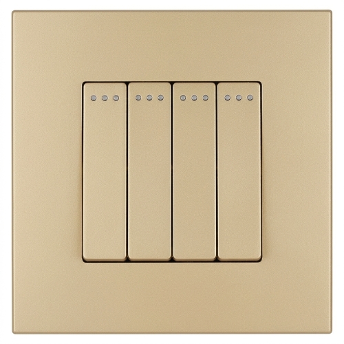 Schalter Vierfach Klassisch Kunststoff LINEA Gold MIUUN