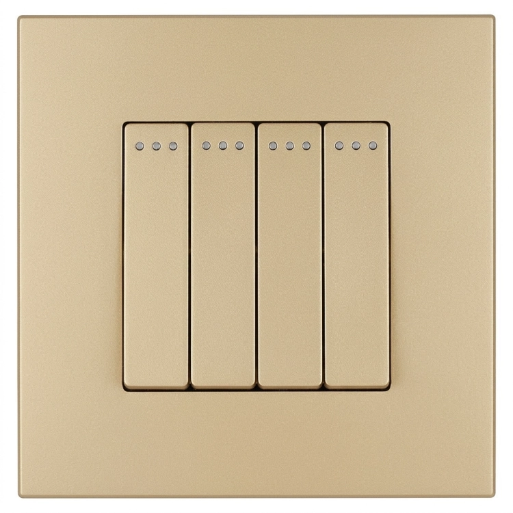 Schalter Vierfach Klassisch Kunststoff LINEA Gold MIUUN