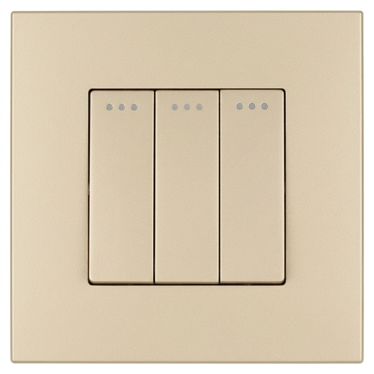 Schalter Dreifach Klassisch Kunststoff LINEA Gold MIUUN