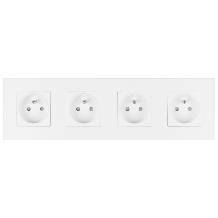 Vierfachsteckdose Kunststoff LINEA Weiß Vierfachrahmen Und 4 X Steckdose MIUUN