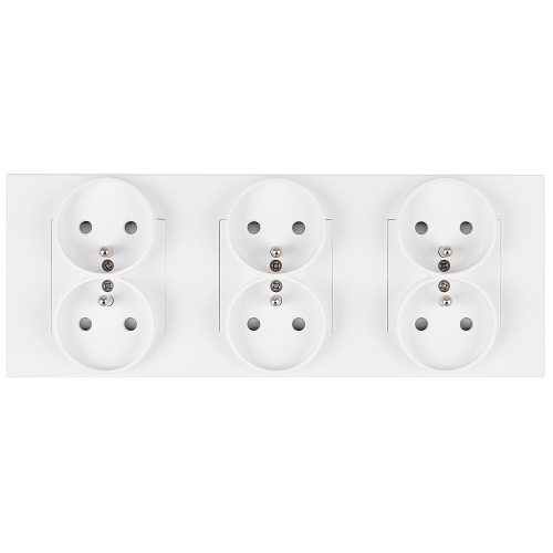 Dreifachsteckdose Kunststoff LINEA Weiß Dreifachrahmen Und 3 X Steckdose MIUUN