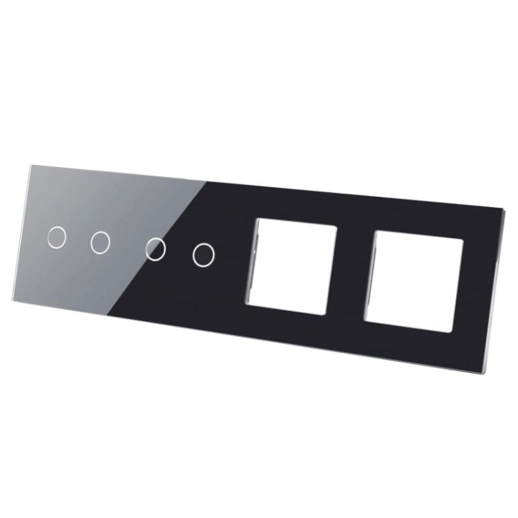 Rahmen Touchpanel Vierfach 2+2+S+S Glas Schwarz