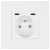 Steckdose Kunststoff LINEA + Doppelte USB-Ladesteckdose C+C 20W Weiß MIUUN